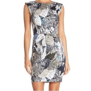 French Connection Palm Print Sheath Dress - XXS